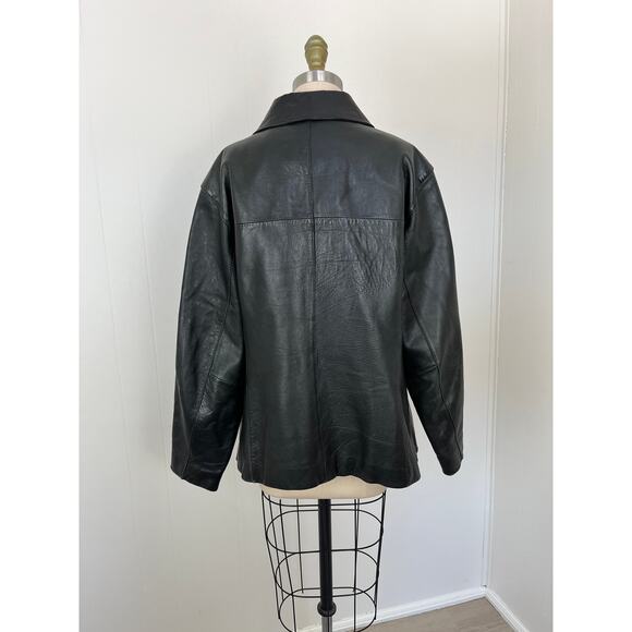 Vintage 90s Y2K Wilsons Maxima Black Leather Jacket XL Matrix Cyber Goth Grunge - Picture 9 of 16